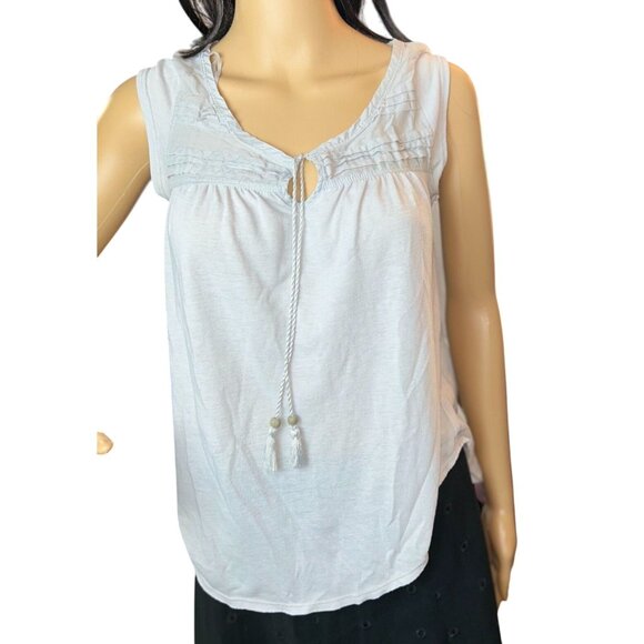 Aeropostale Linen Blend Sleeveless Top Medium Lagenlook Boho Relax - Picture 1 of 7